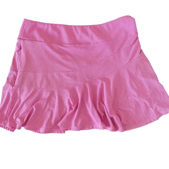 Ibkul Skort - L pink ,white , checked,nylon spandex